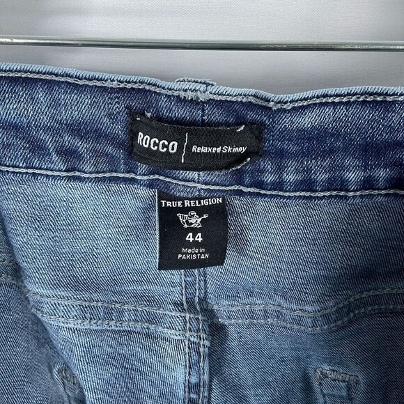 True Religion Men's Rocco Relaxed Skinny Blue Denim Jeans Sz 44 X 34(Actual 45) - Picture 4 of 12